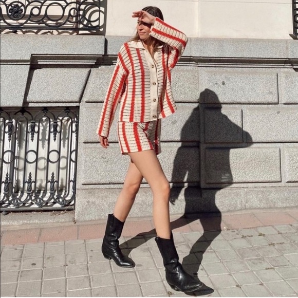 NWT Zara Openwork Knit Shorts - Picture 8 of 10